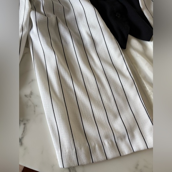 Vintage White Pinstripe button down Vest jacket size M - Picture 12 of 16